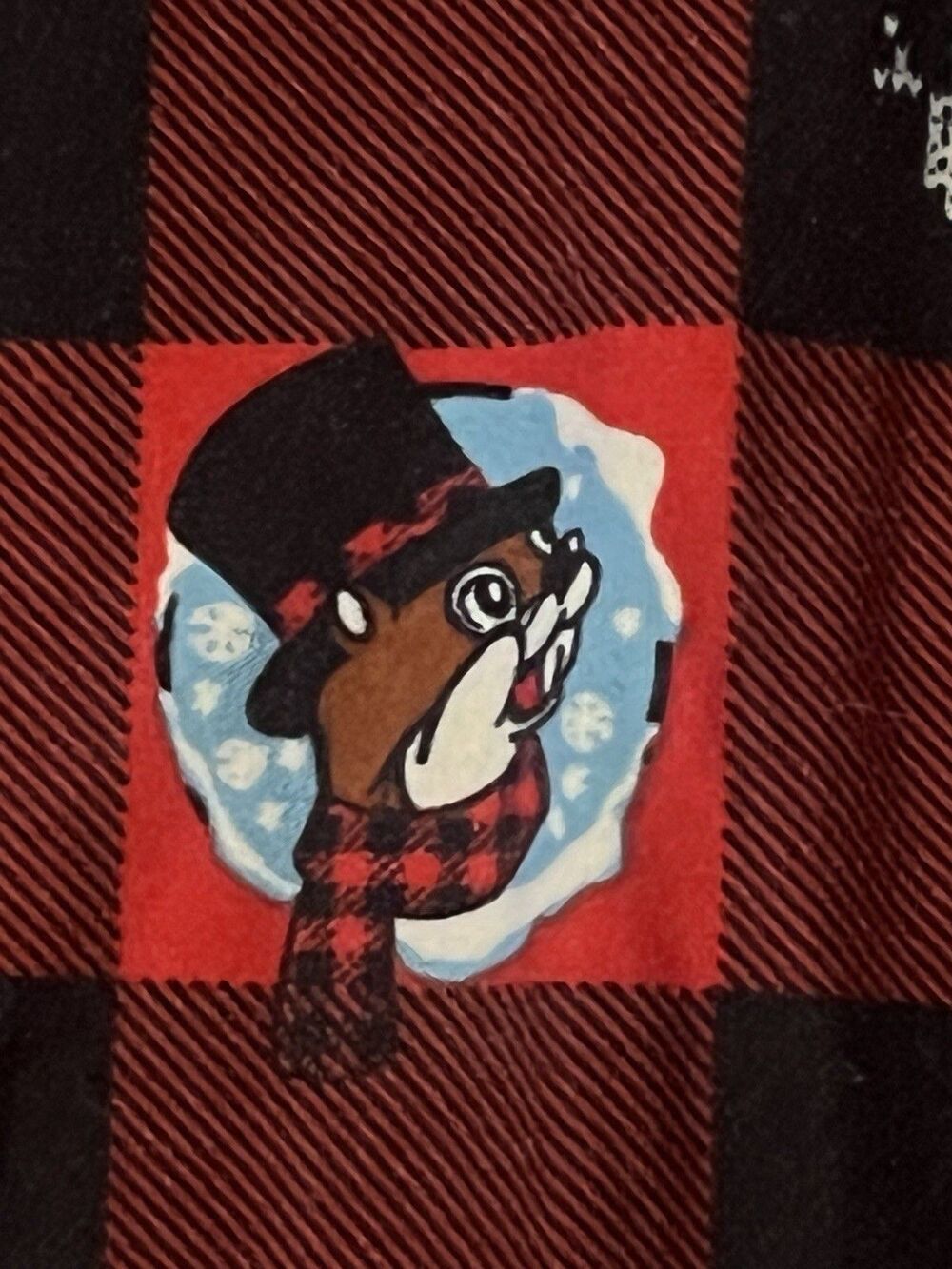Buc-ee’s Women’s Men’s Christmas Pajama Pants Size M Buffalo Plaid Beaver Lounge - Picture 6 of 8
